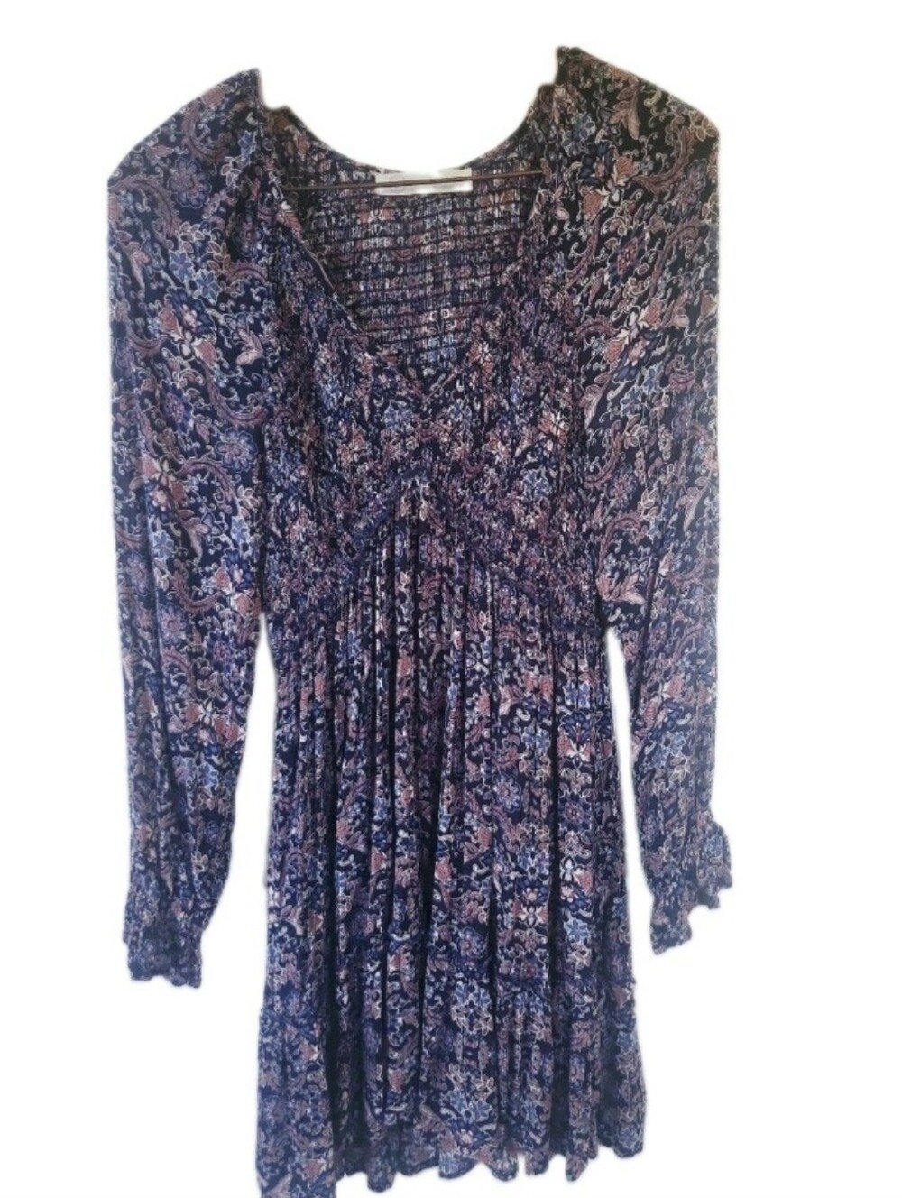 Finicky Filly Floral Boho Western Babydoll Knee Length Dress Size M